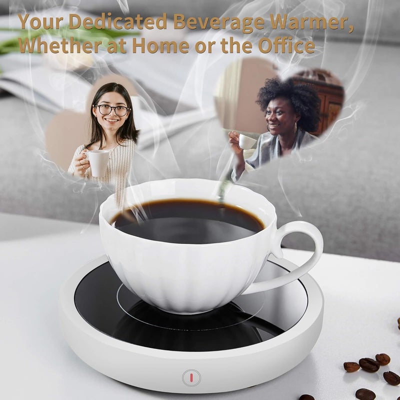 Unbreakable Coffee Mug Warmer for Desk 4H Auto Shut Off, Smart Coffee Cup Warmer with 3 Temperature Setting, Electric Mug Warmer Plate for Coffee, Milk, Tea (White) - Image 5
